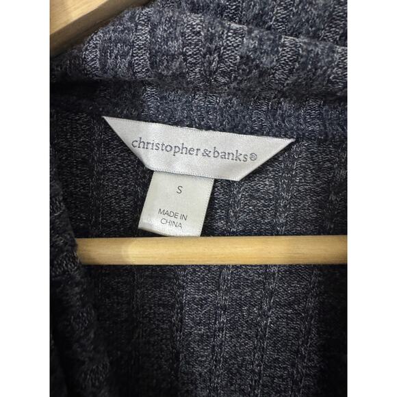Christopher‎ & Banks Navy Blue Ribbed Lightweight Cowl Neck Sweater Sz Small NWT - Picture 4 of 5